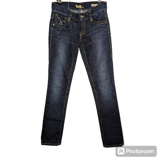 Tag Denim - Tag Jeans ID#1067 size:27 Stretch Blue Straight Leg Darkwash